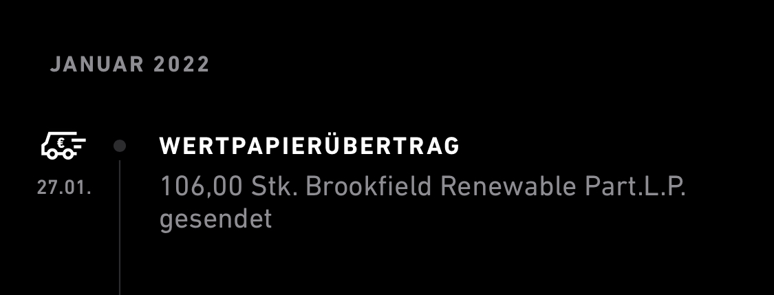 Trade Republic Antwort 3: Übertragung von Brookfield Renewable Partners